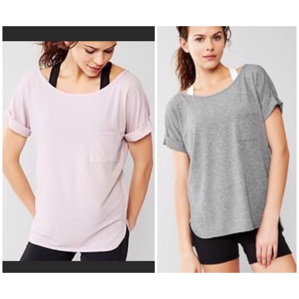 Bundle-Gap Fit Gray & Pink Roll Sleeve Tops
